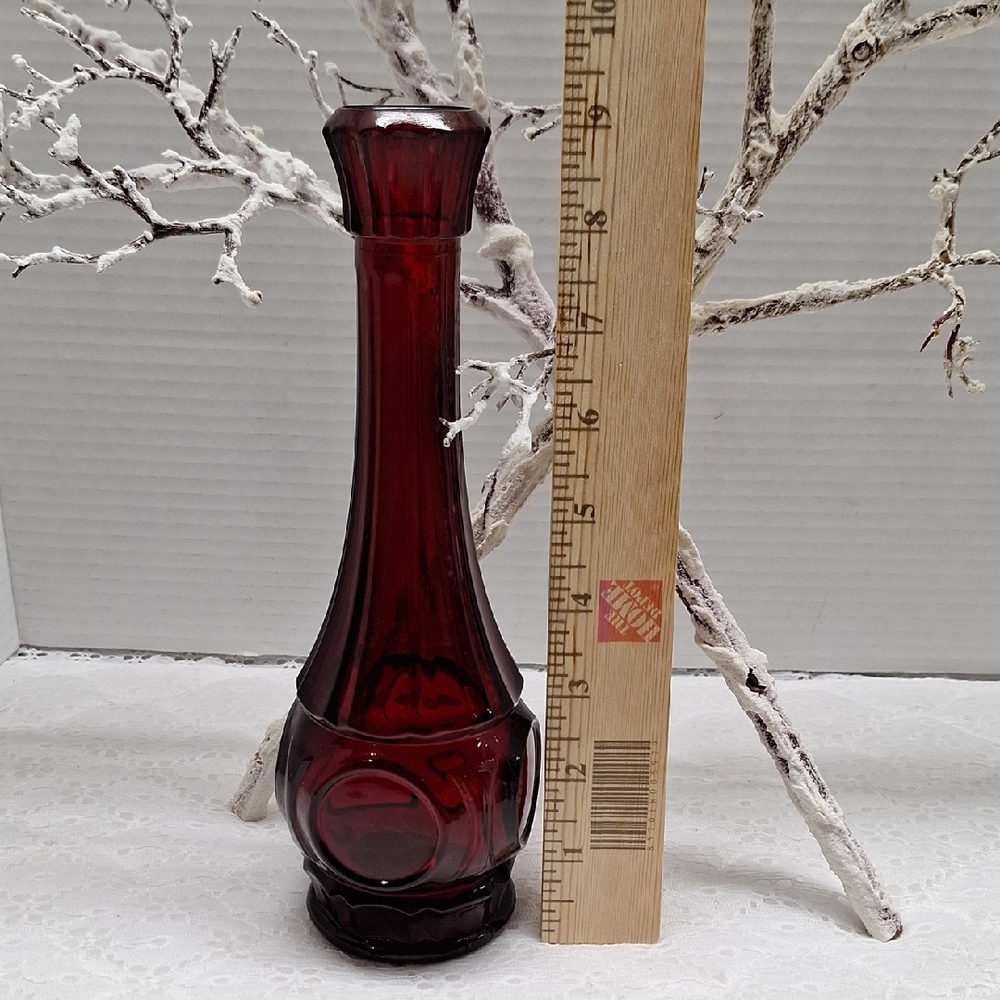 #ADO Vintage Avon Ruby Red Glass Vase